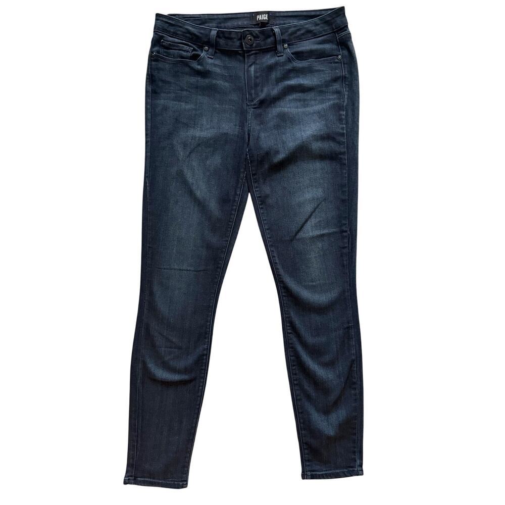 Paige Jeans Women's Sz 31 Blue Verdugo Ankle Skinny Stretch Mid Rise Preppy